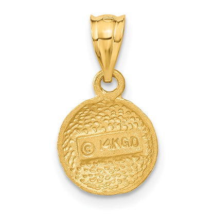 14k Yellow Gold Basketball Charm