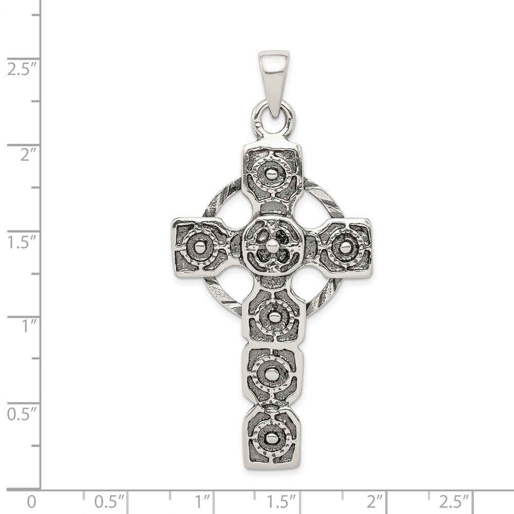 Sterling Silver Antiqued Celtic Cross Pendant Holiday Gift for Women