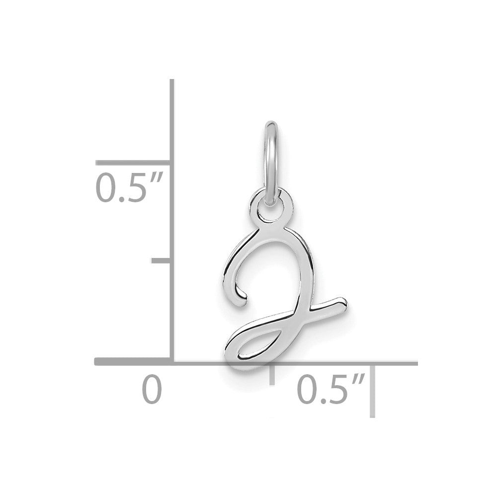 14k White Gold Uppercase Letter J Initial Charm Pendant