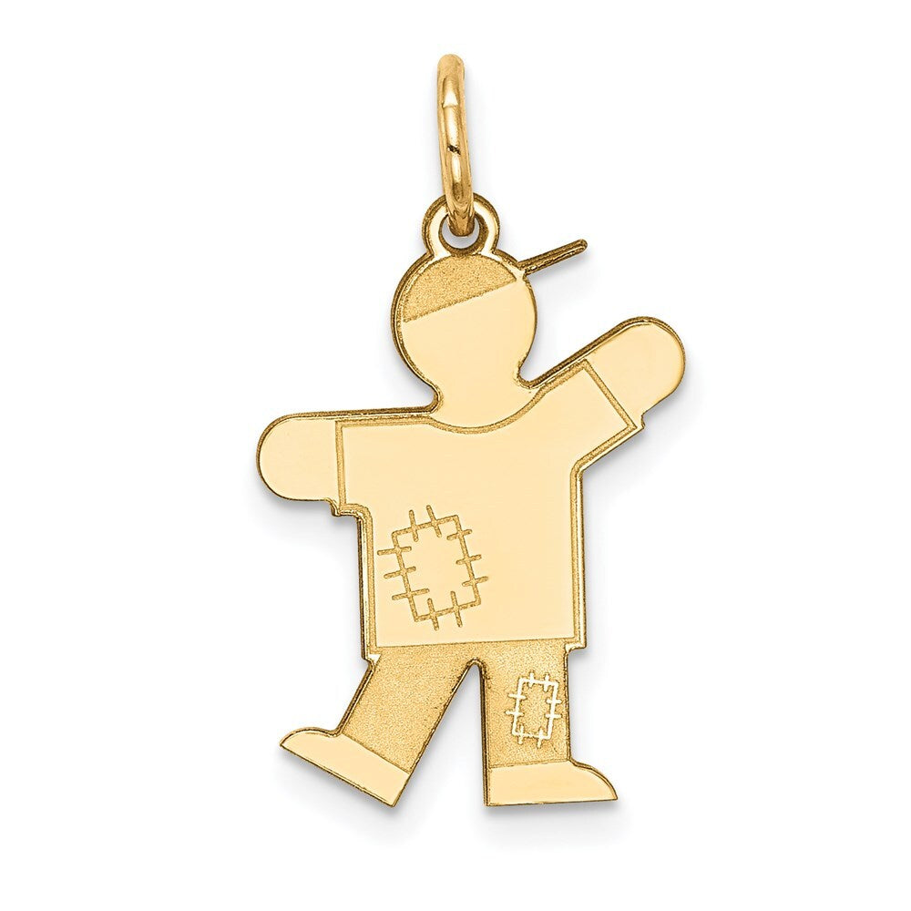 14k Yellow Gold Kid Charm Pendant for Women
