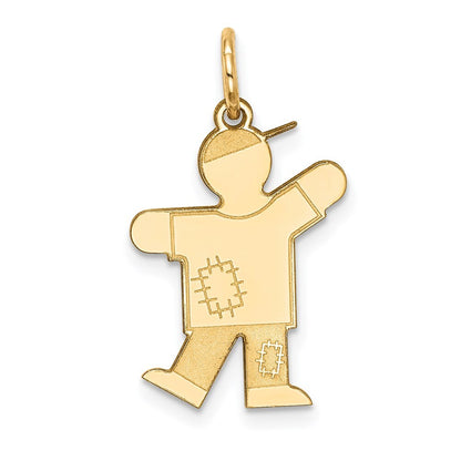 14k Yellow Gold Kid Charm Pendant for Women