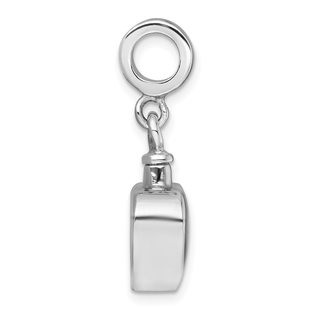 Sterling Silver Rhodium-plated Polished Heart Ash Holder Pendant