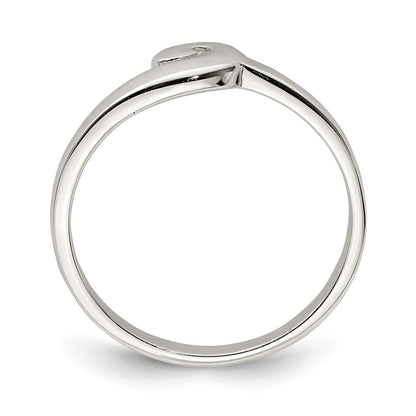Sterling Silver Polished Swirl Ring Size 7