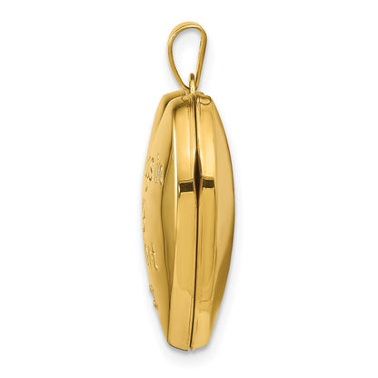 14k Two-tone Gold Diamond Always in my Heart Charm Pendant Locket