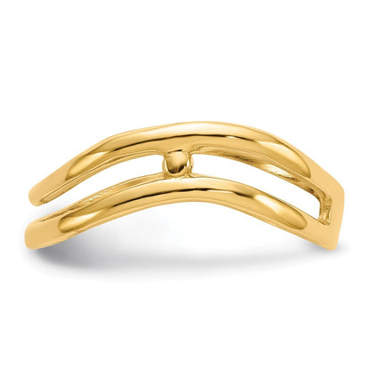 14K Yellow Gold Gold Polished Double Wave Fashion Thumb Ring