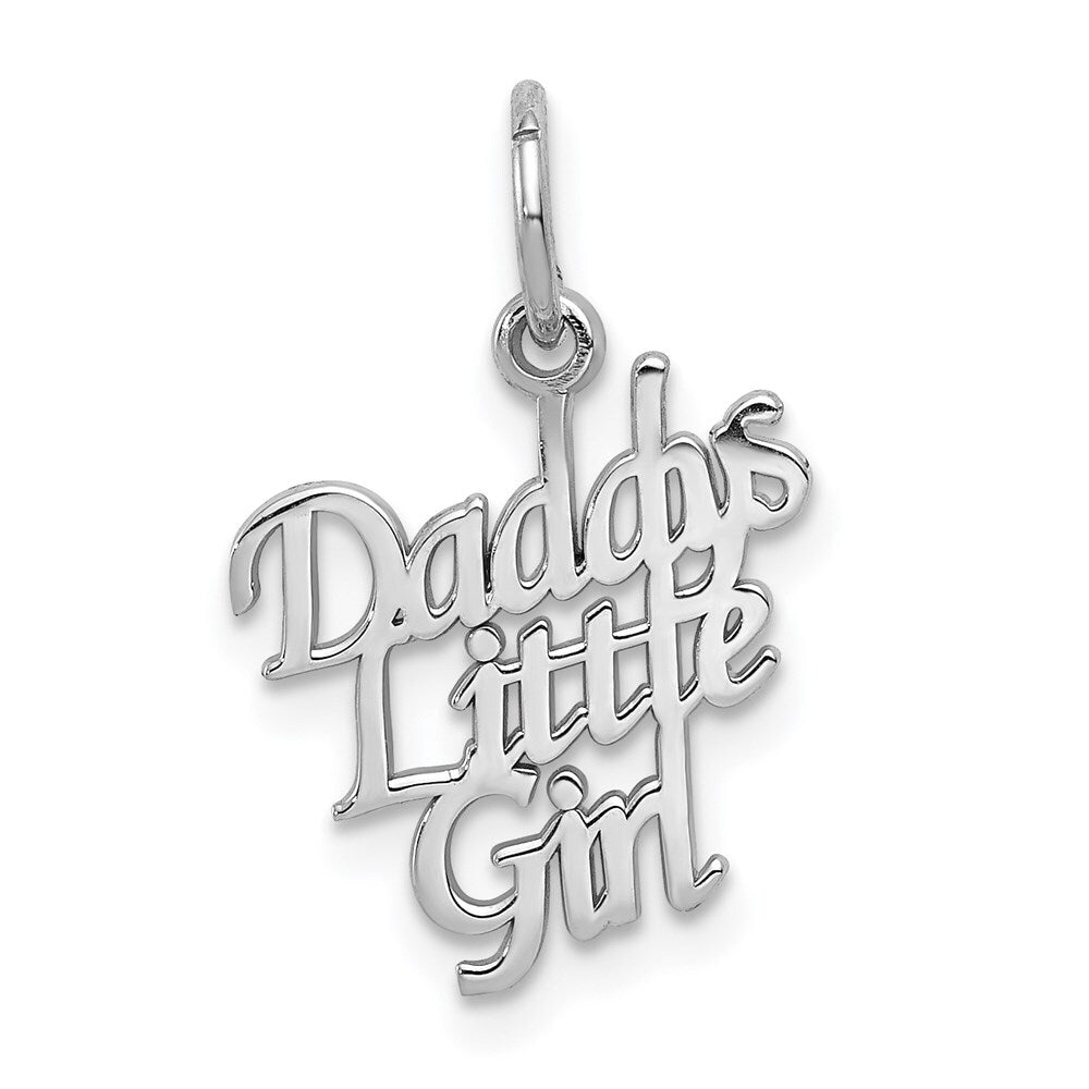 14k White Gold DADDY'S LITTLE GIRL Charm Pendant for Women