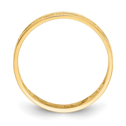 14K Yellow Gold Polished/Textured Ring