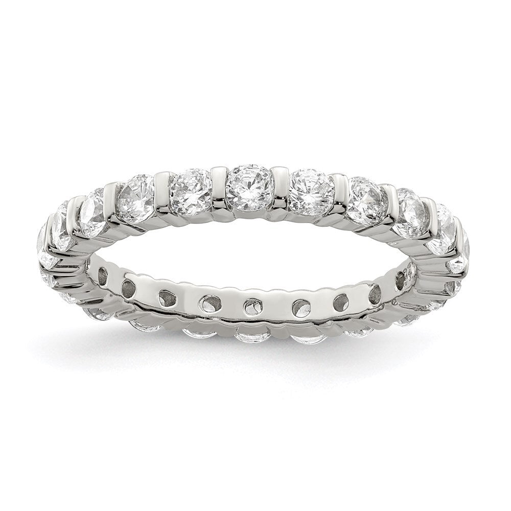 Sterling Silver Rhodium-plated Cubic Zirconia Band Size 6