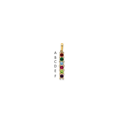 14k Yellow Gold Family Jewelry Diamond Semi-Set Pendant for Women
