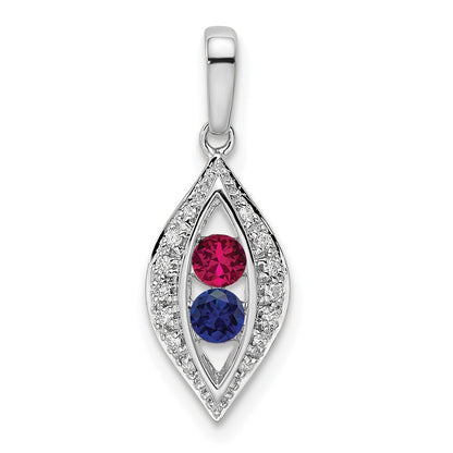 14k White Gold Family Jewelry Diamond Semi-Set Pendant for Women