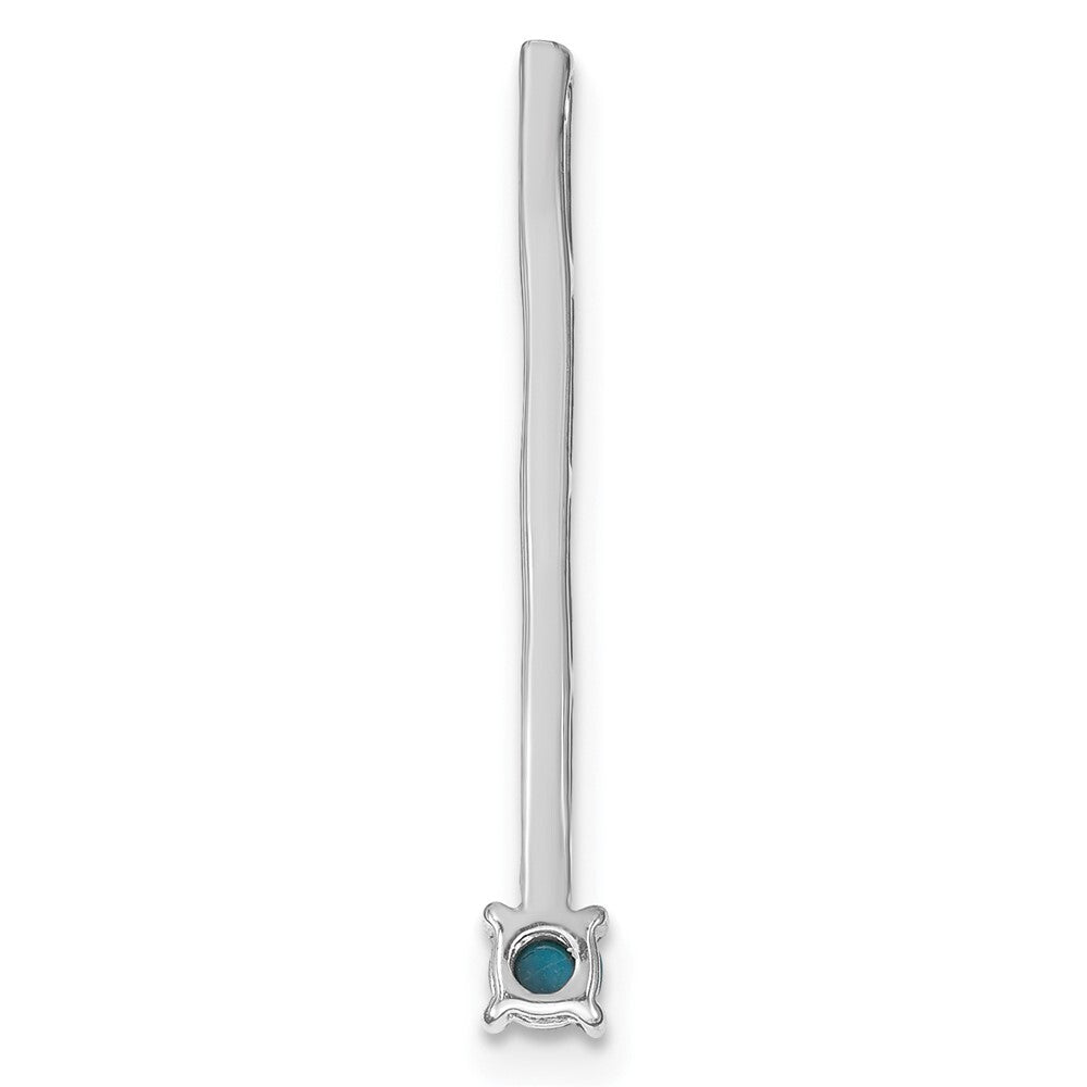 14k White Gold Turquoise and White Topaz Pendant for Women