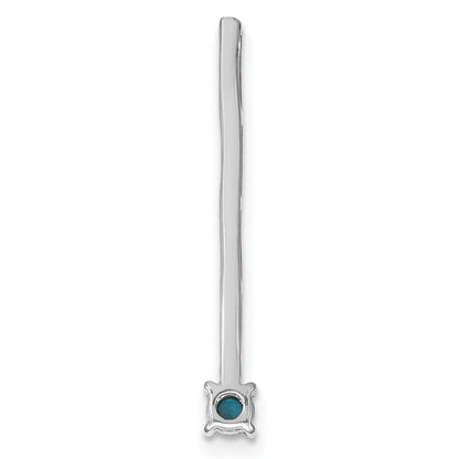 14k White Gold Turquoise and White Topaz Pendant for Women