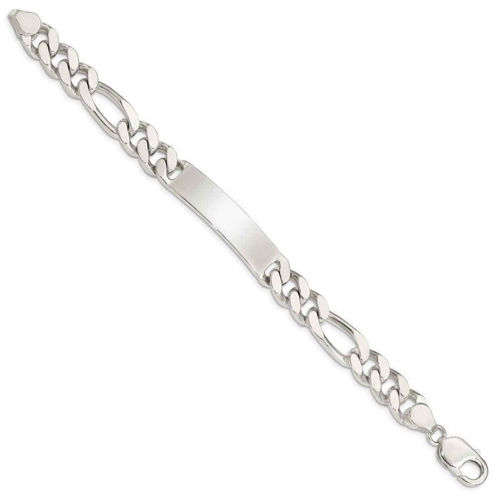 Sterling Silver 8.5inch Polished Engraveable Figaro Link ID Bracelet