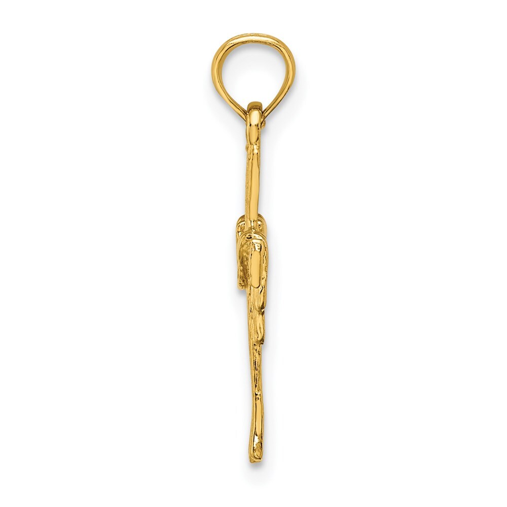 14k Yellow Gold Cross  Drape Charm Pendant for Women