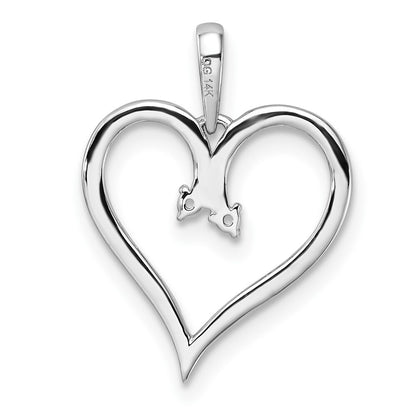14k White Gold Heart Pendant Mounting for Women