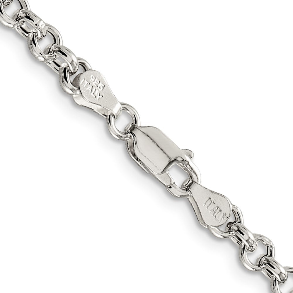 Sterling Silver 4.25mm Semi-solid Rolo Chain Necklace