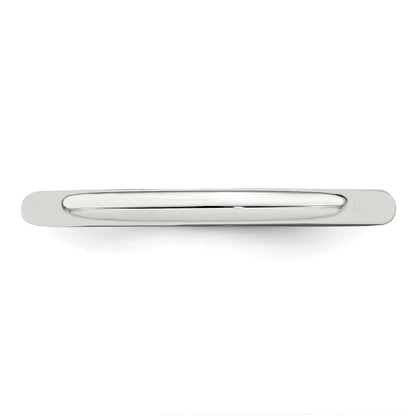 Sterling Silver 2mm Half Round Size 6 Band Ring