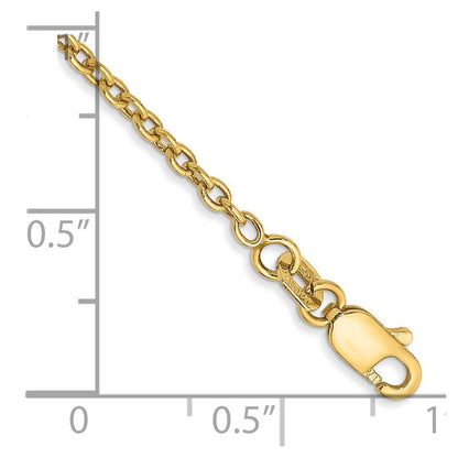14k Yellow Gold 9 inch 1.8mm Forzantine Cable with Lobster Clasp Anklet