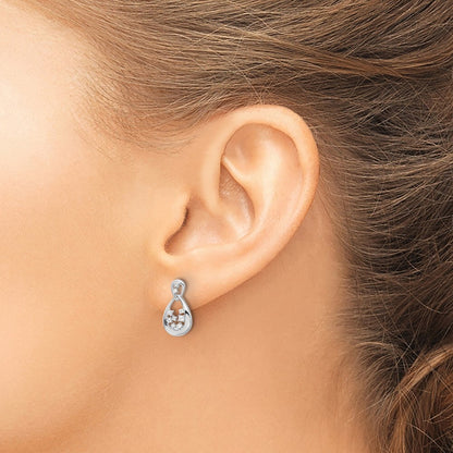 14k White Gold Diamond Drop & Dangle Earrings