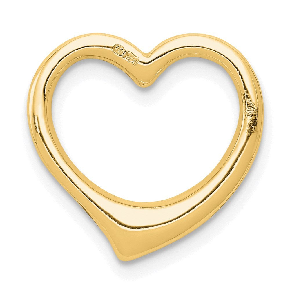 14k Yellow Gold Polished Floating Heart Chain Slide