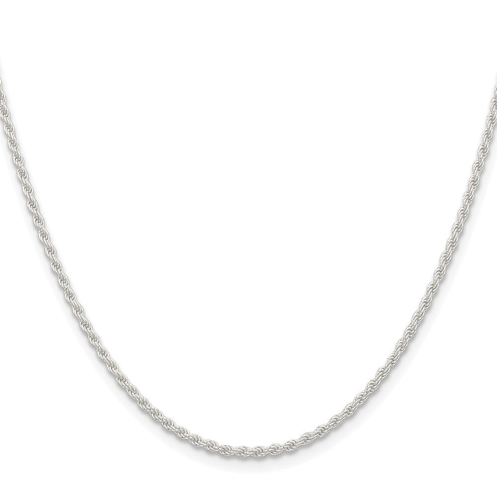 Sterling Silver Rhodium-plated 1.8mm Solid Rope Chain