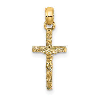 14k Yellow Gold Mini Crucifix Charm