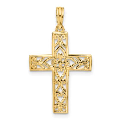 14k Yellow Gold Fancy Cross Charm