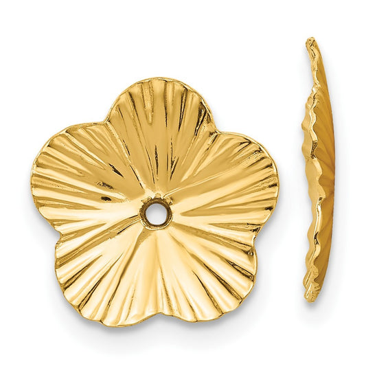 14k Yellow Gold Polished Fancy Earring Jackets