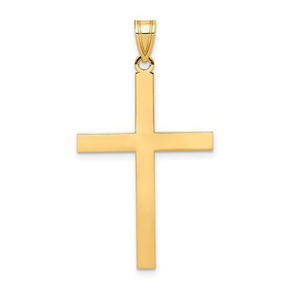 14k Yellow Gold Engravable Cross Charm