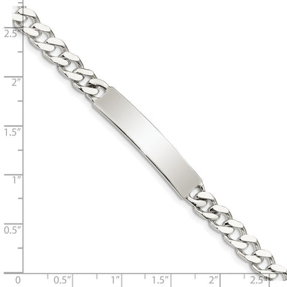 Sterling Silver 8inch Polished Engraveable Curb Link ID Bracelet