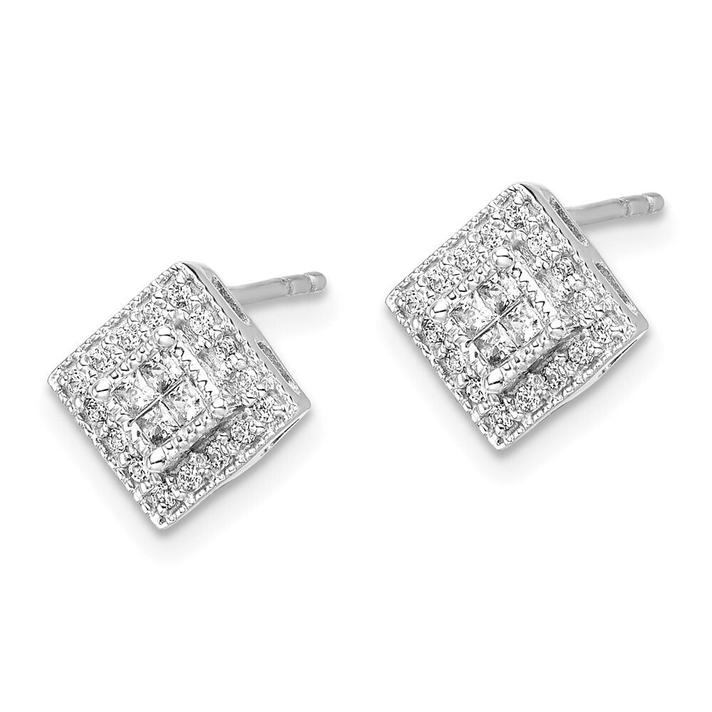 14k White Gold Diamond Stud Earrings