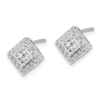 14k White Gold Diamond Stud Earrings