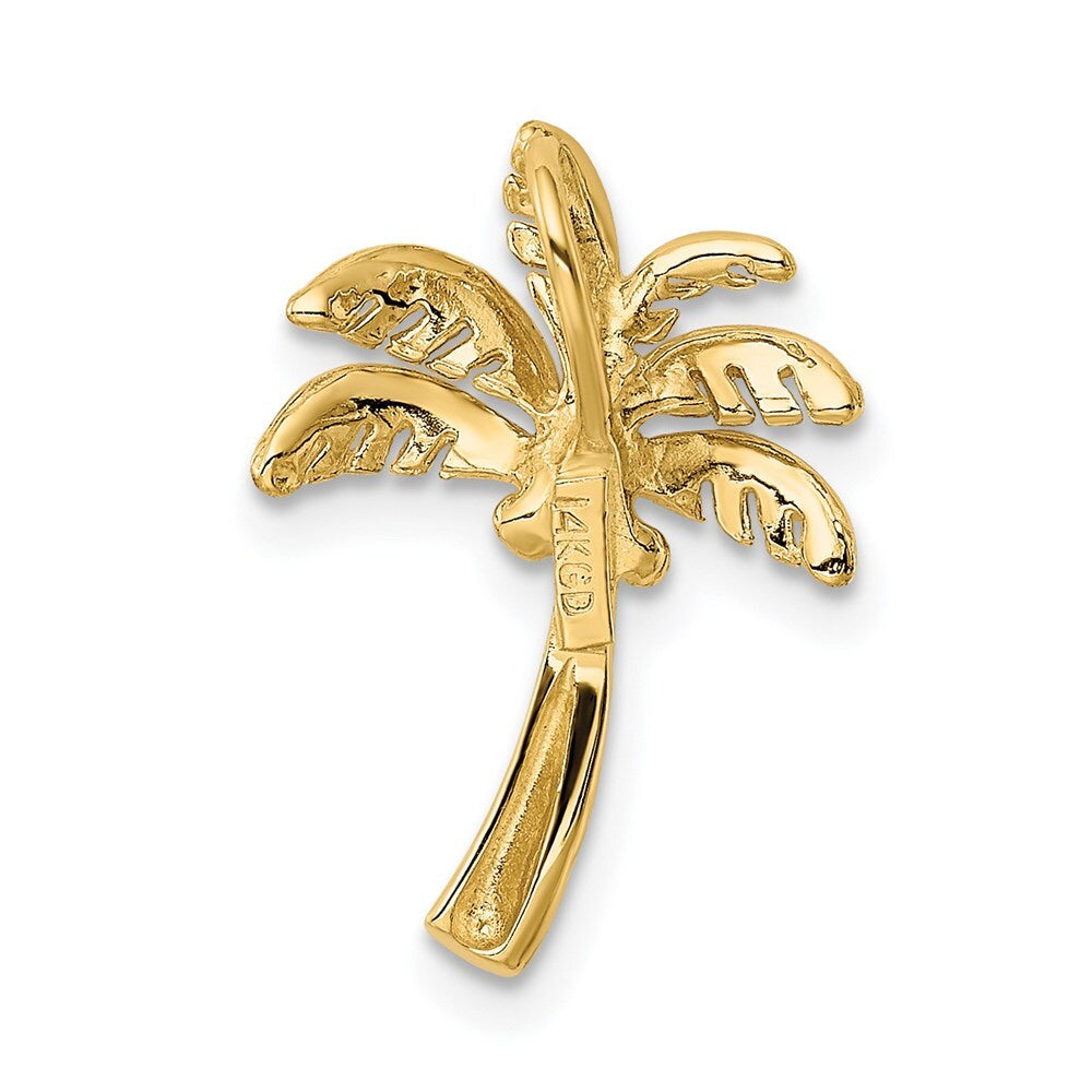 14k Yellow Gold Palm Tree Slide Pendant for Women