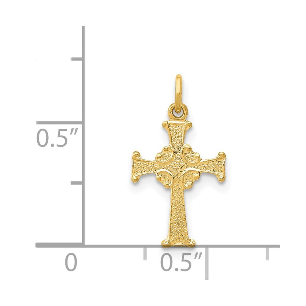 14k Yellow Gold Celtic Cross Charm