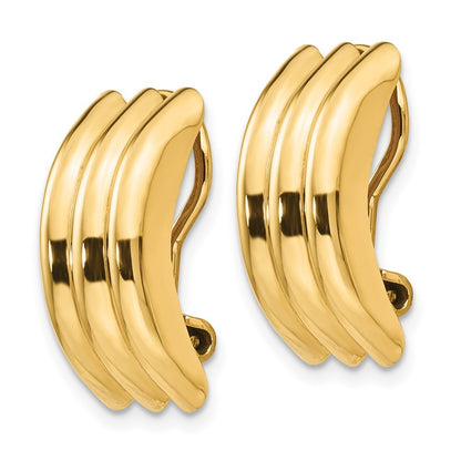 14k Yellow Gold Omega Clip Non-pierced Earrings
