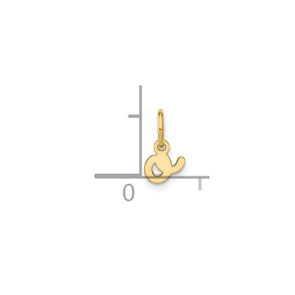 14k Yellow Gold Lower case Letter O Initial Charm Pendant