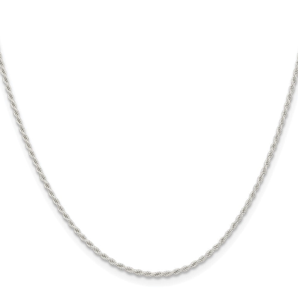 Sterling Silver Rhodium-plated 1.5mm Solid Rope Chain
