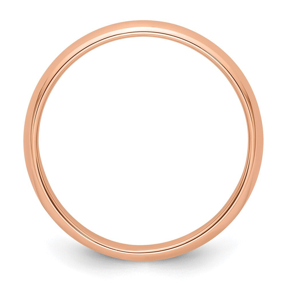 14k Rose Gold 4mm Half-Round Wedding Band Ring Size 8