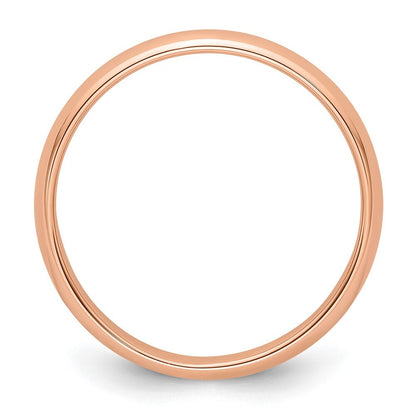 14k Rose Gold 4mm Half-Round Wedding Band Ring Size 8