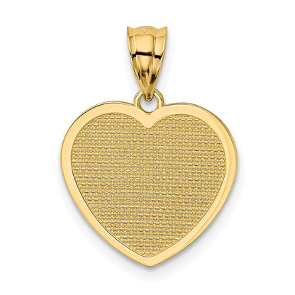 14k Yellow Gold Polished TE AMO Heart Pendant