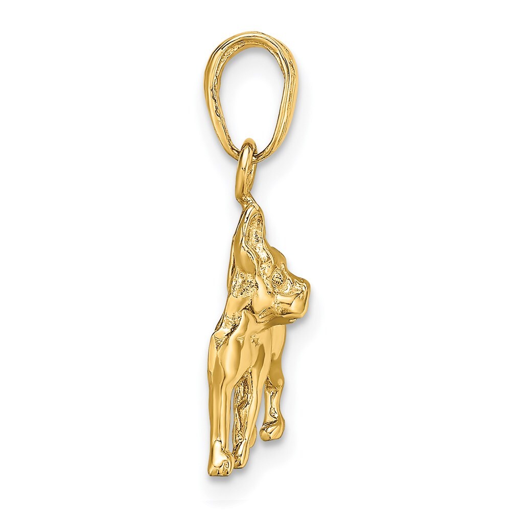 14k Yellow Gold Boston Terrier Dog Pendant for Women