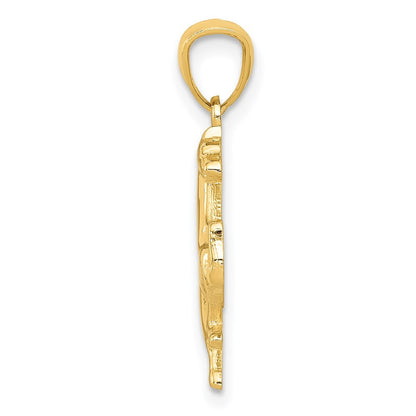 14k Yellow Gold Trotting Horse Pendant for Women
