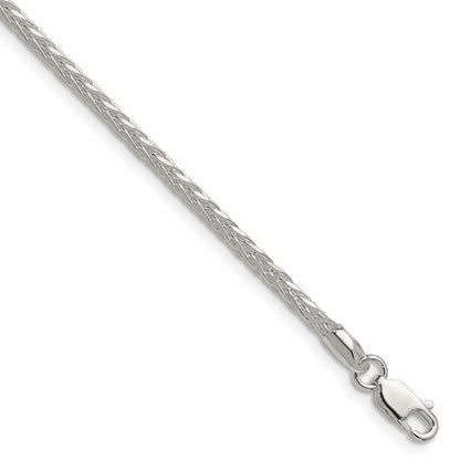 Sterling Silver 2.5mm 8 Sided Diamond-cut Double Spiga Chain