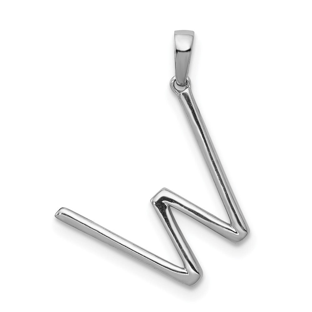 14k White Gold Diamond Letter W Initial Pendant for Women
