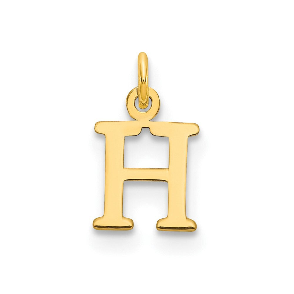 14k Yellow Gold Cutout Letter H Initial Pendant for Women
