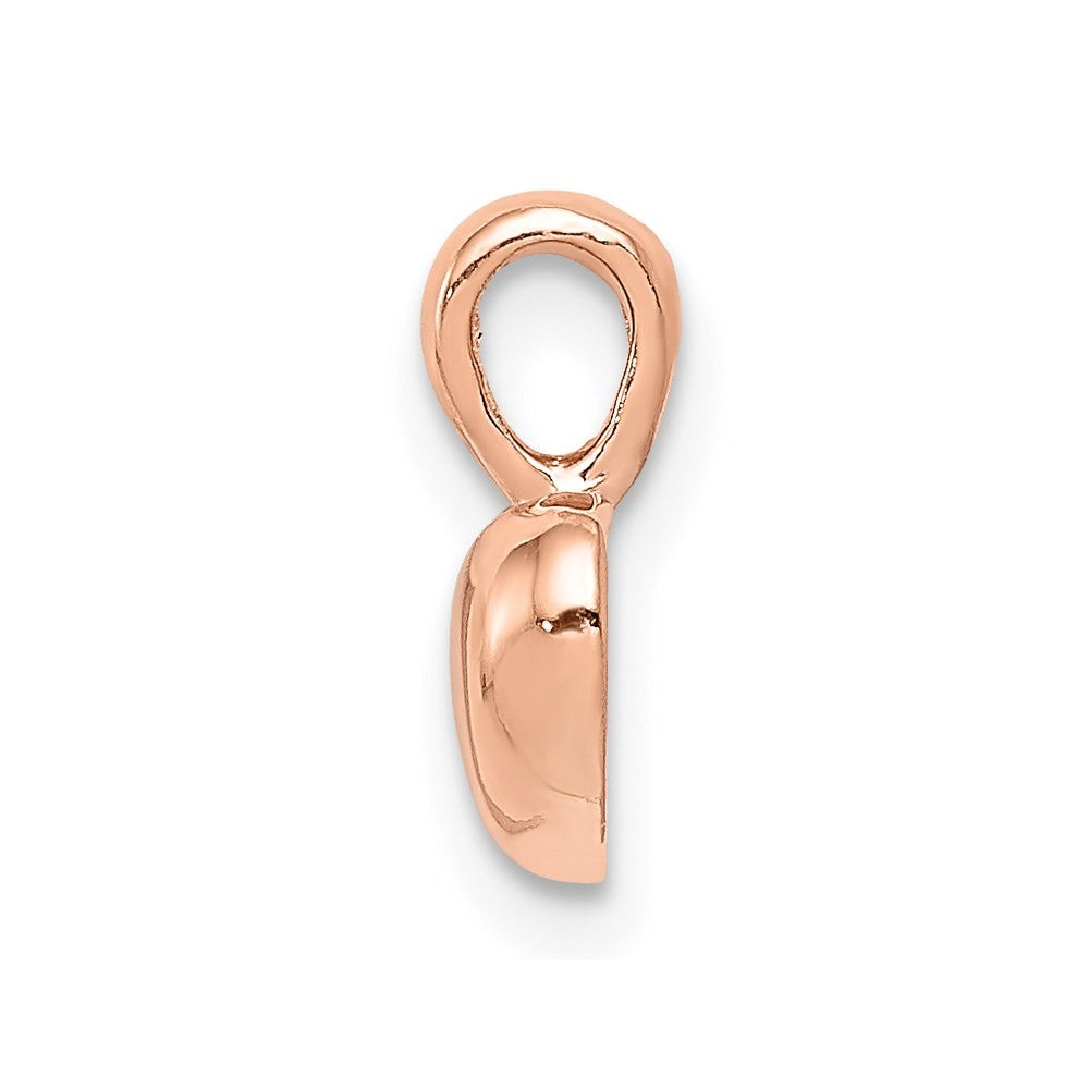 14K Rose Gold Polished Domed Concave Back Heart Charm