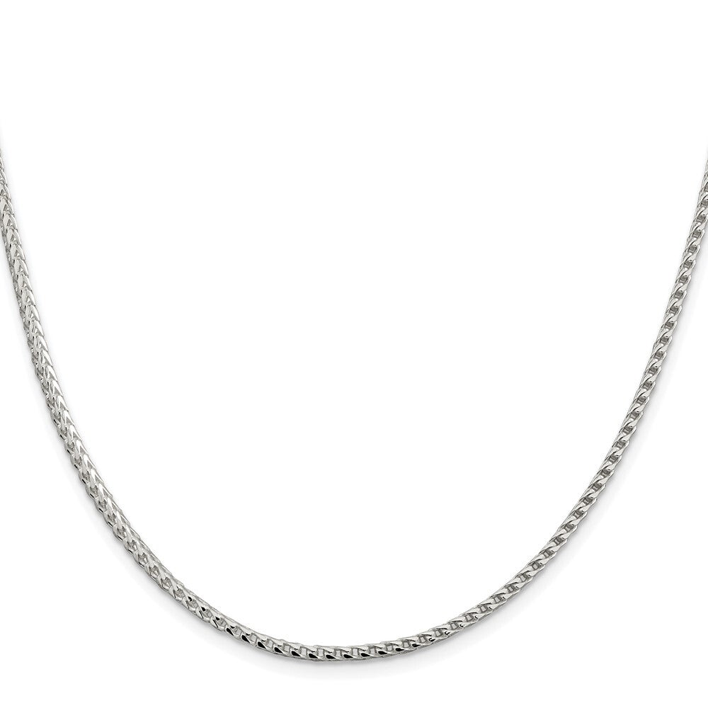 Sterling Silver Rhodium-plated 2.55mm Diamond-cut Square Franco Chain