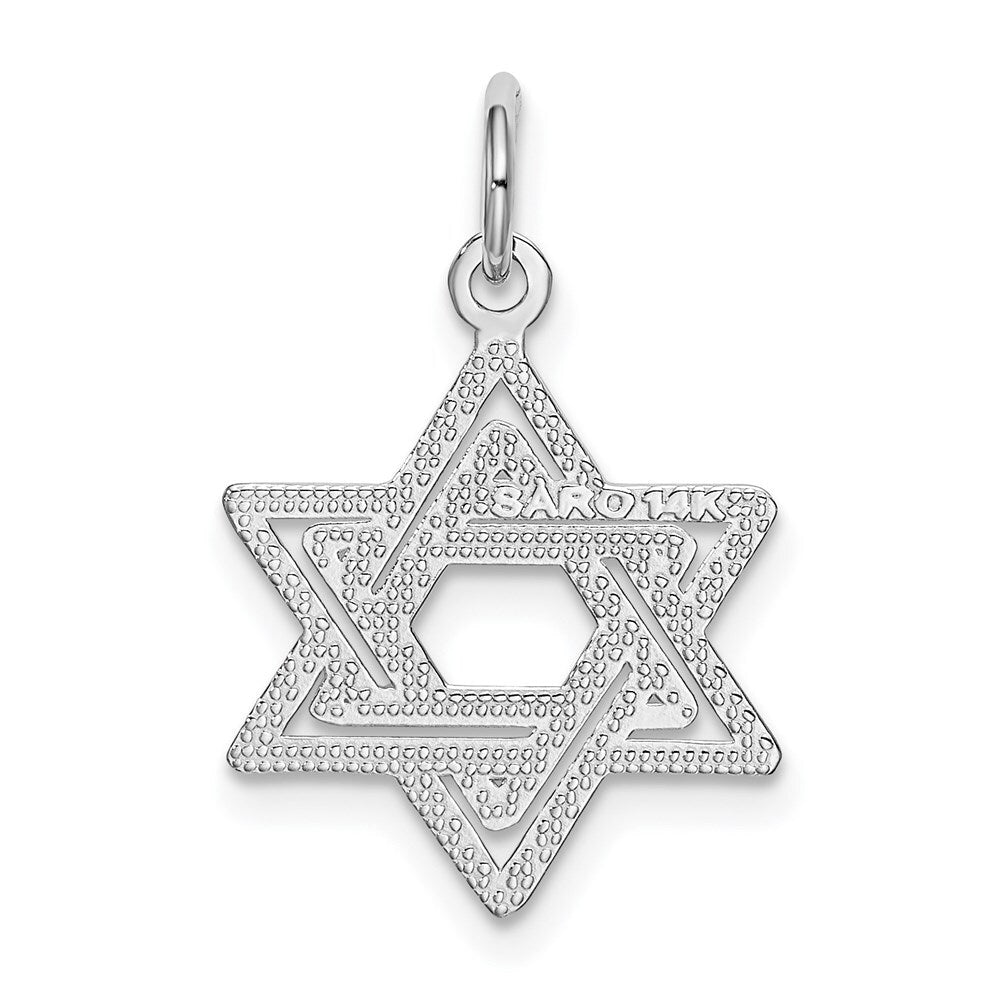 14k White Gold Star of David Charm Pendant for Women