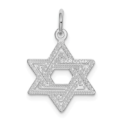 14k White Gold Star of David Charm Pendant for Women