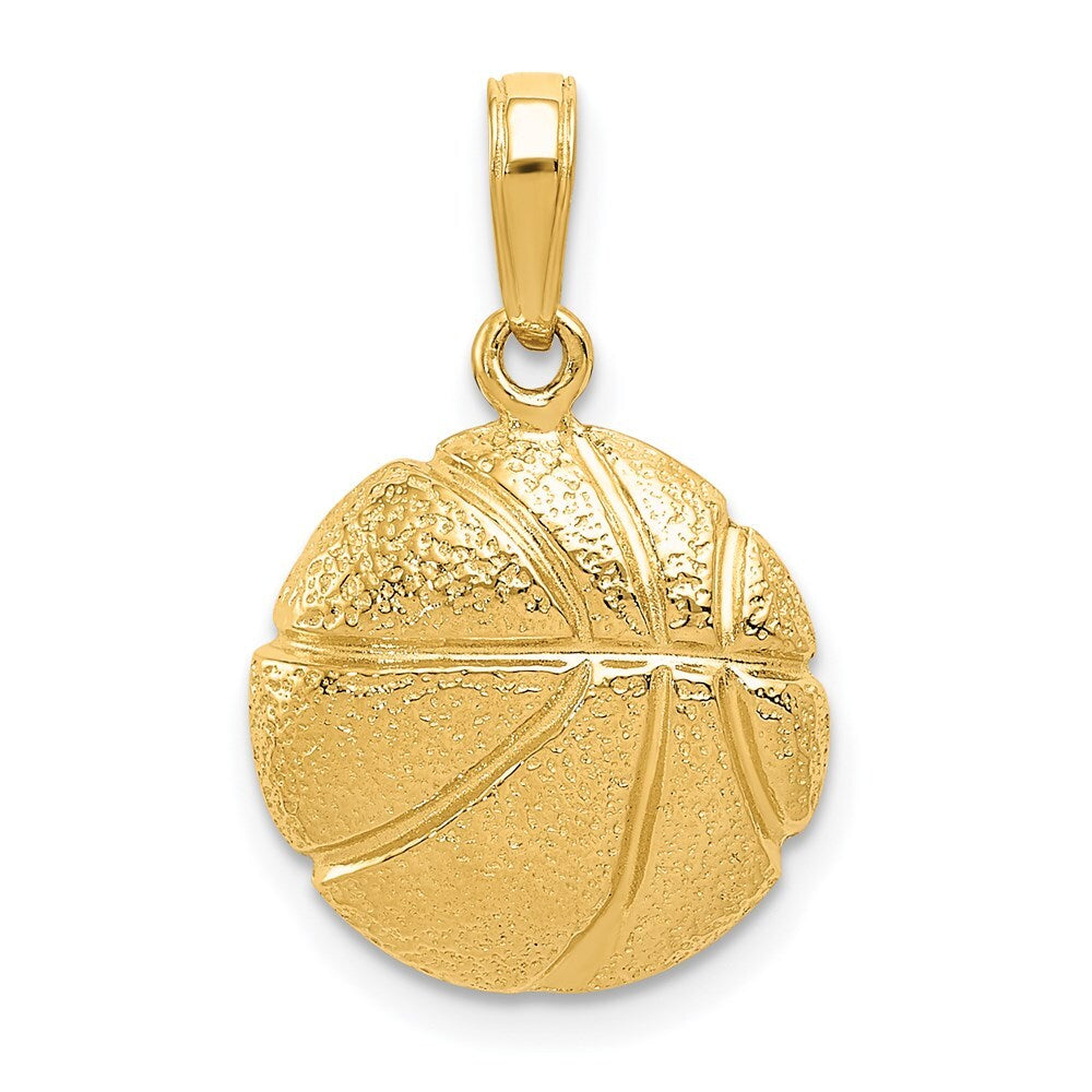 14k Yellow Gold Basketball Pendant for Women